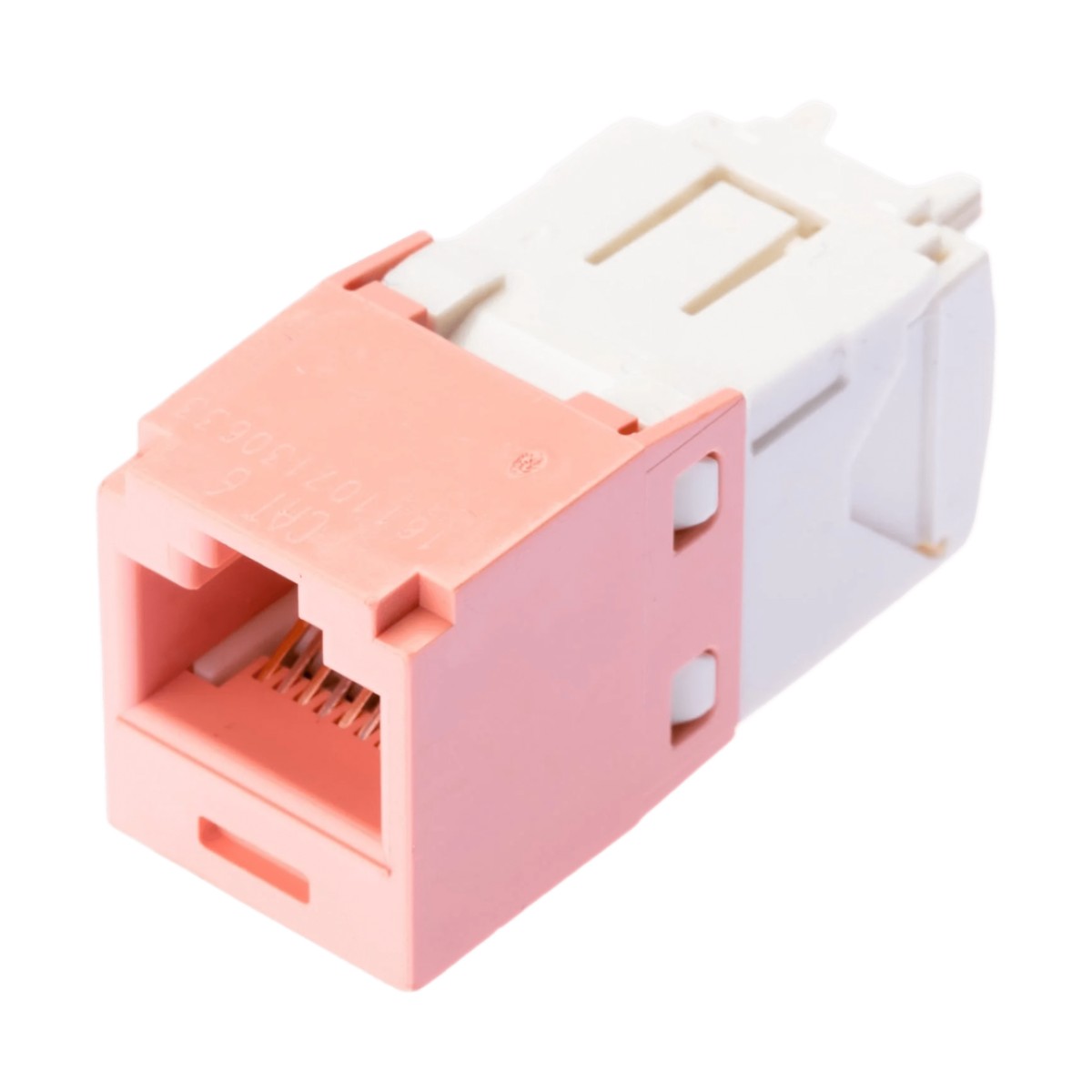 Conector Jack RJ45 Estilo TG, Mini-Com, Categoría 6, de 8 Posiciones y 8 Cables, Color Rosa