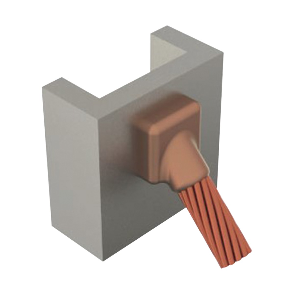 Molde para soldadura Exotermica de superficie Vertical a cable 1/0 Awg en 45 Grados