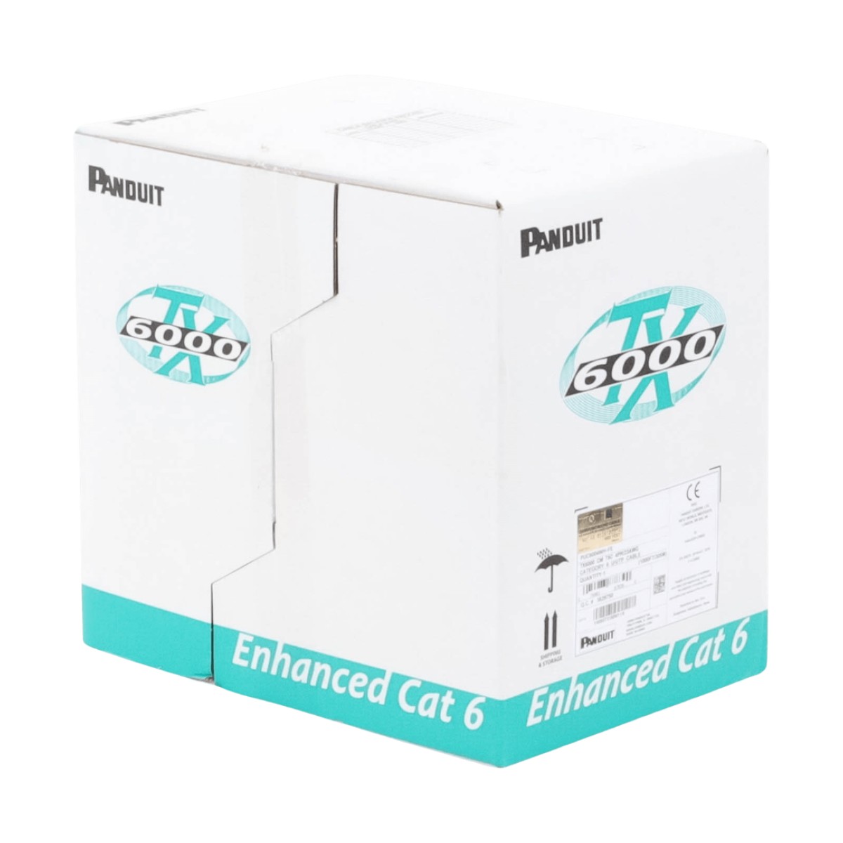 Bobina de Cable UTP 305 Metros (1000 Pies) de Cobre, TX6000? PanNet, Reelex, Blanco, Categoría 6 Mejorado (23 AWG), PVC (CM), de 4 Pares