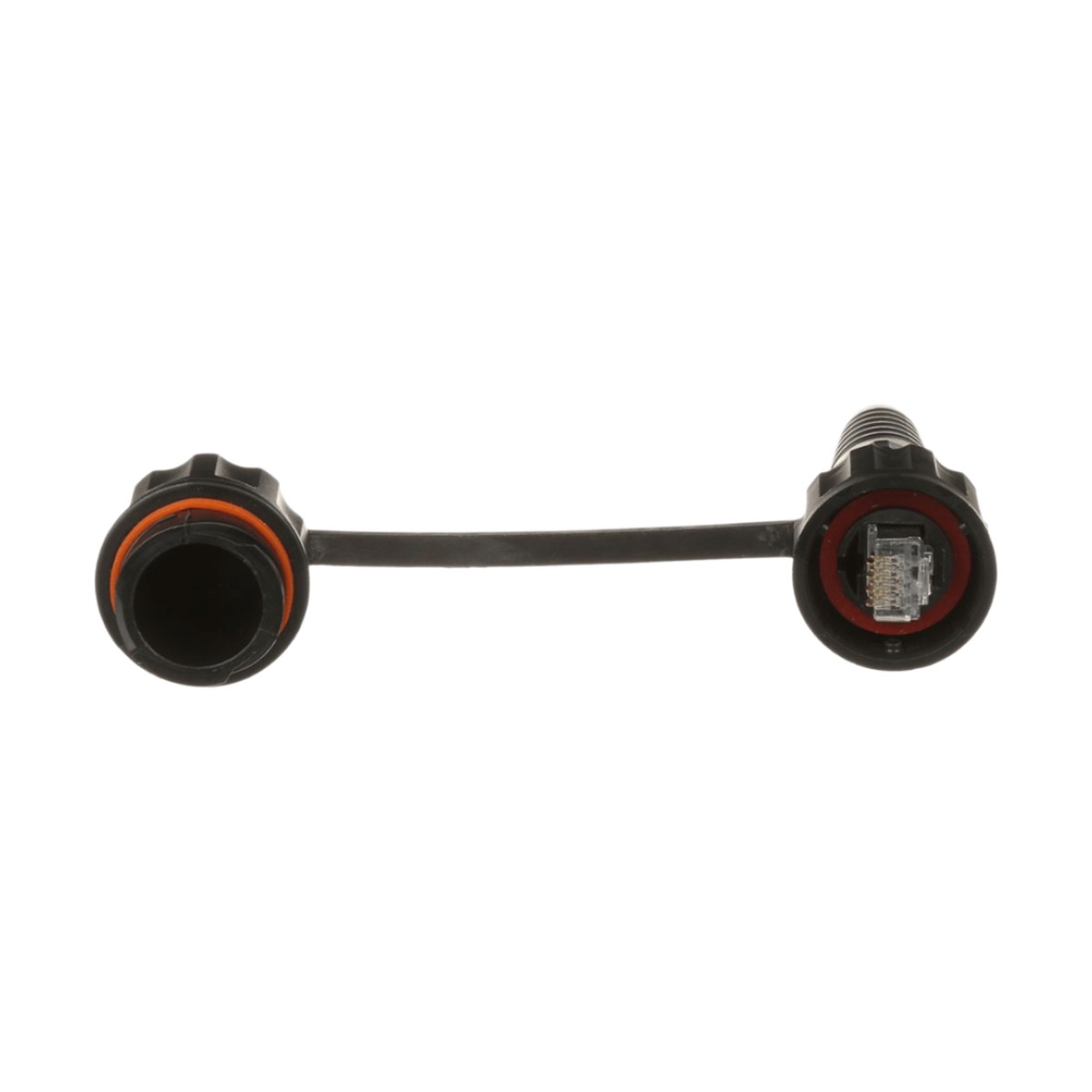 Conector Plug RJ45 de Uso Industrial Blindado, Categoría 5e, 24AWG, con Tapa Protectora, Protección IP67