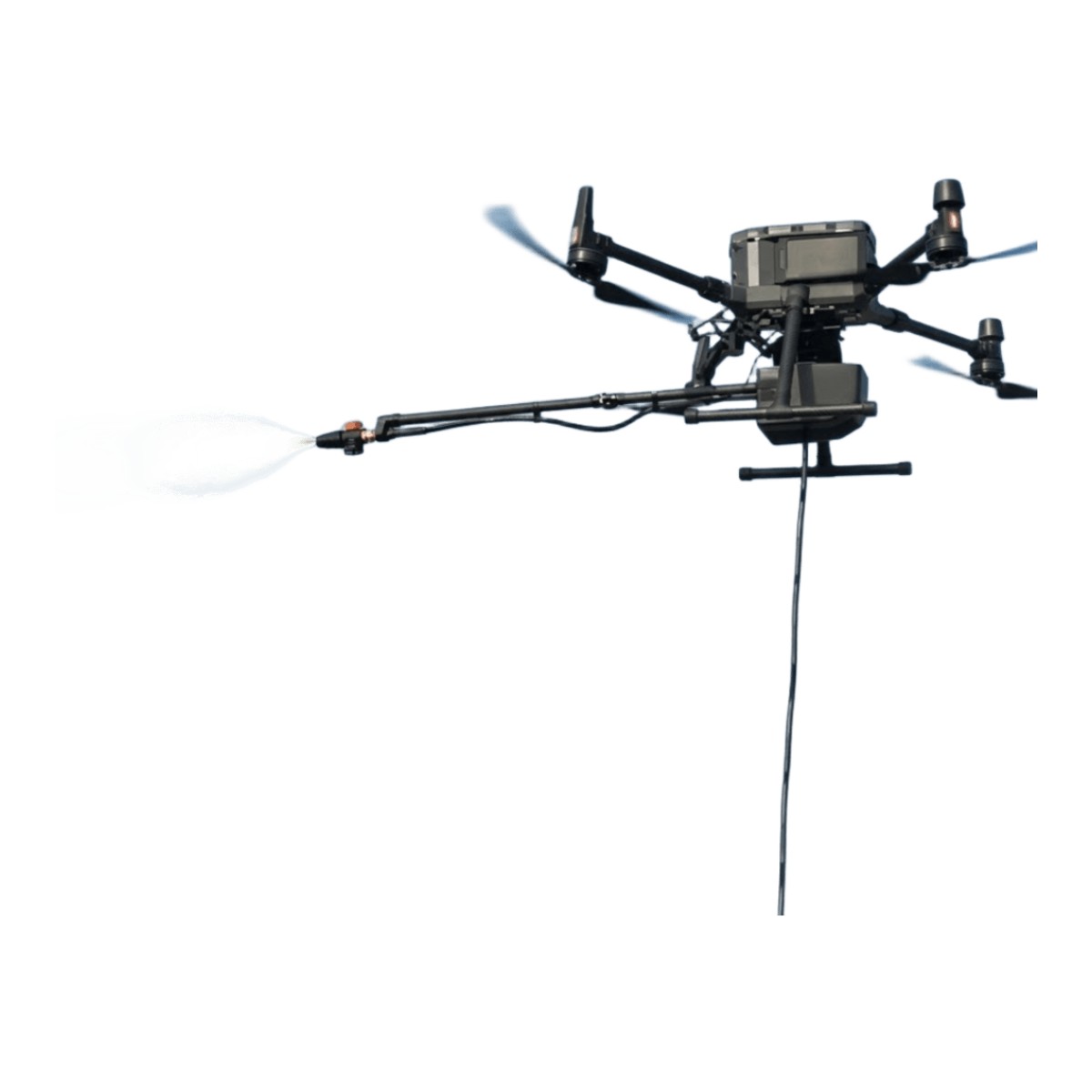 Sistema de Limpieza Aérea con Cable AeroClean T50 / 600 m²/h (6,458 ft²/h) / Presión 20 MPa / Operación Continua / Cámara 720P / Cardán Flexible / Boquillas Modulares / Altura 100 m (147 ft) / Detección