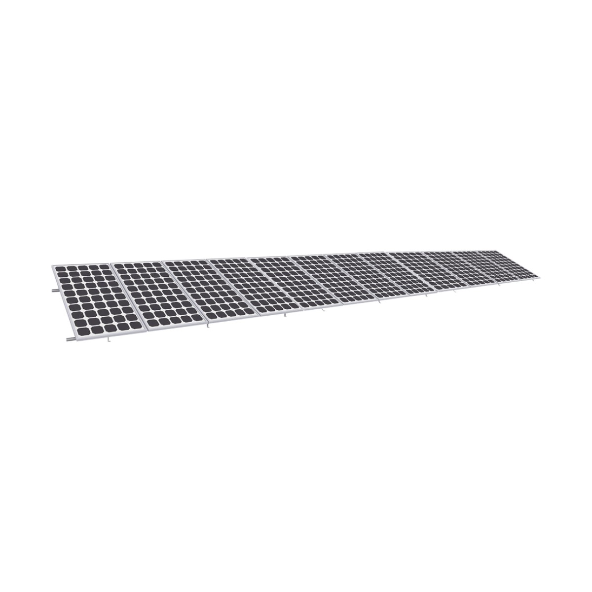 Montaje para Panel Solar, Riel "8" de 5400mm para Módulos con Espesor de 35mm, Velocidad de Viento Máx. 136km/h (20° a 45°)