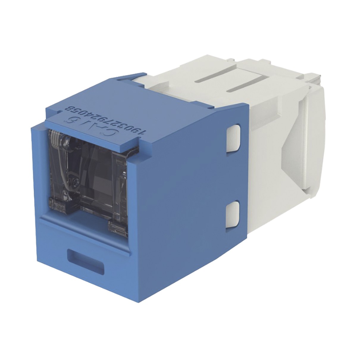 Conector Jack RJ45 Estilo TG con Ventana, Mini-Com, Categoría 6, de 8 Posiciones y 8 Cables, Color Azul