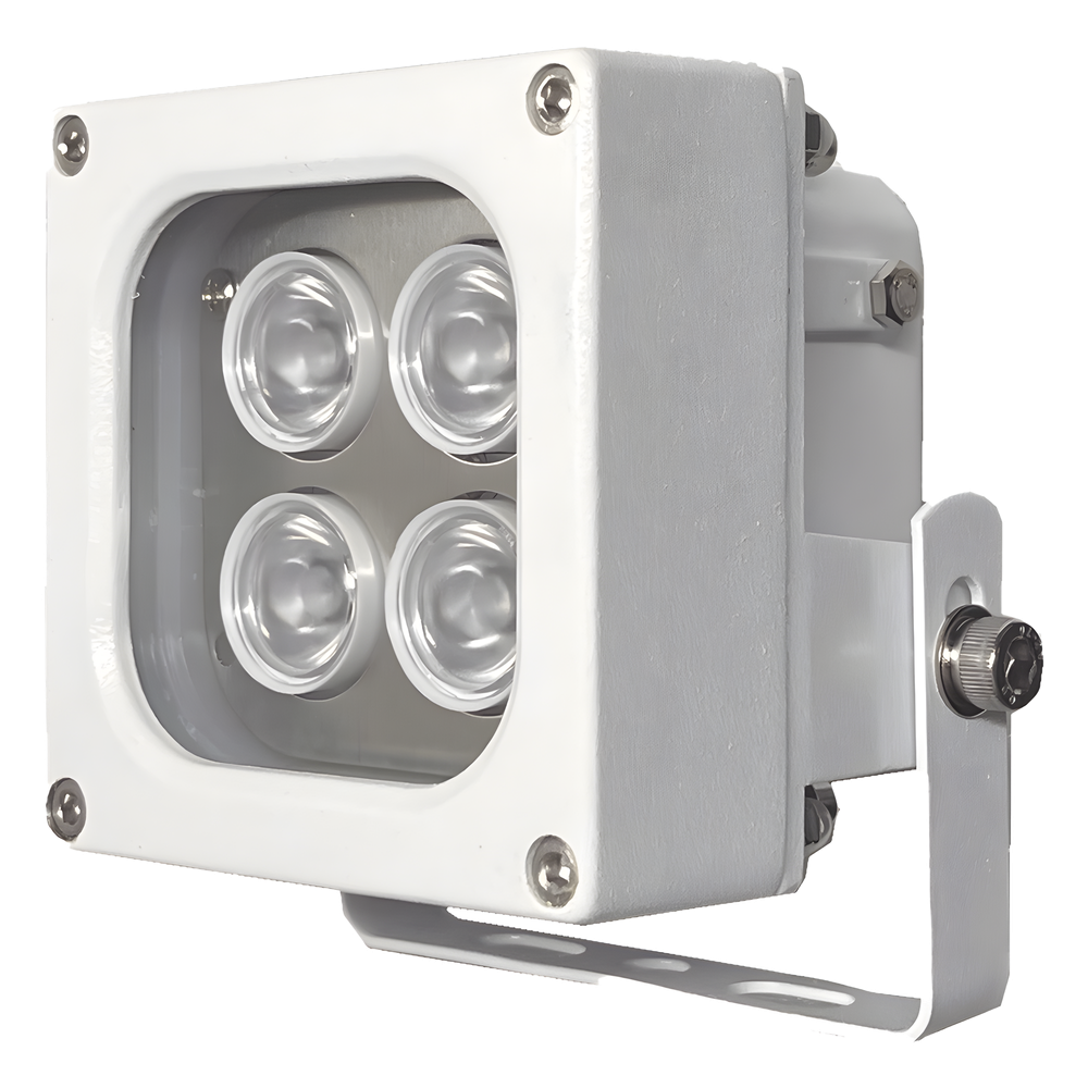 Iluminador LED de Alta Potencia | Luz Blanca | 10 Metros de Iluminación | Cobertura 120° | IP66 | Bajo Consumo de Energía | Fotocélula Incorporada | Soporte en “U” | Carcasa de Aluminio | Alta Transmitancia de Luz. | C