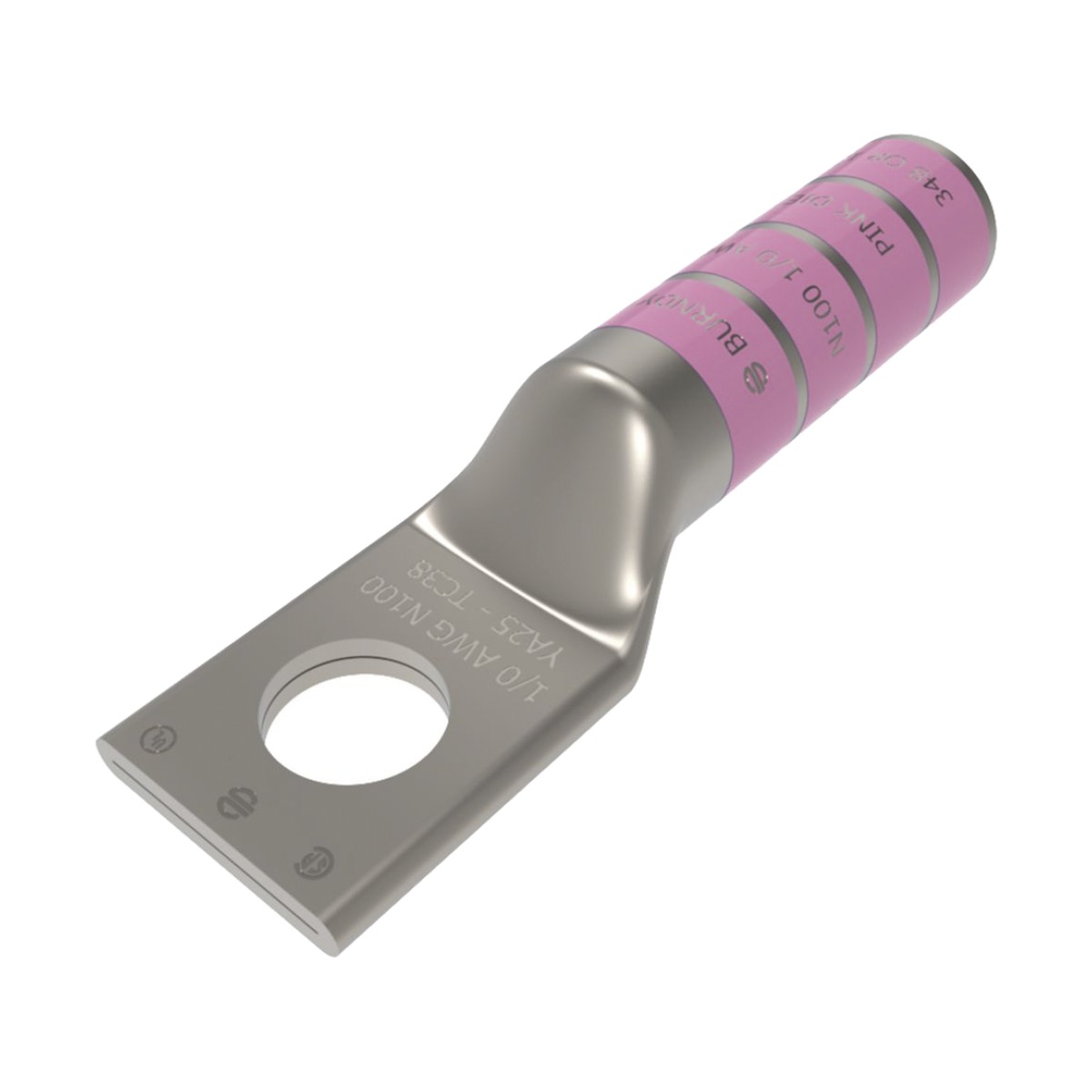 Zapata Terminal de Barril Largo para Tornillo de 5/16" y Calibre 1/0 AWG.