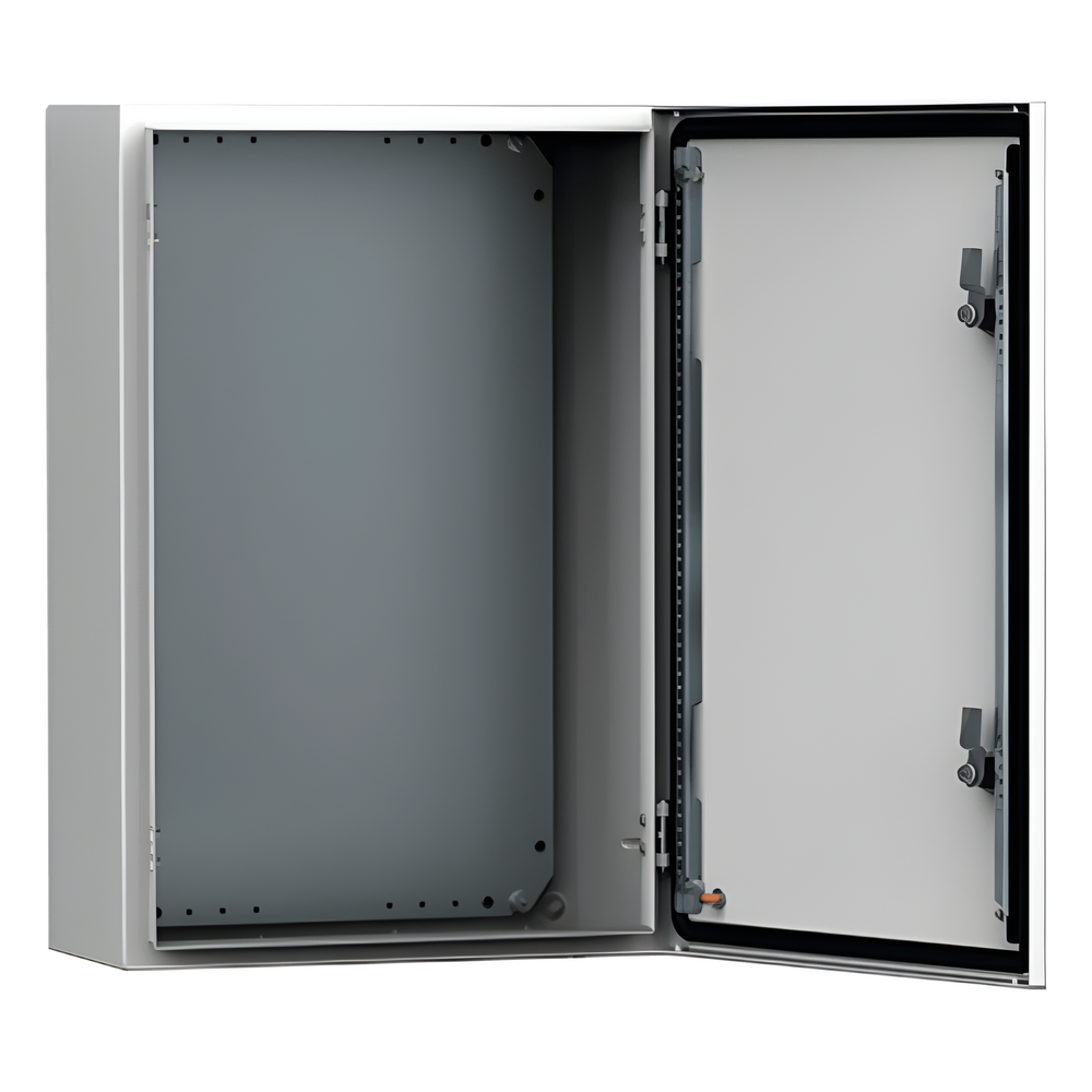 Gabinete de Uso Exterior MAS 500 x 400 x 260 mm NEMA 4/12/13; IP66; IK10 de Acero Dulce 1.5 mm con Platina de Montaje Incluida Color Gris Claro