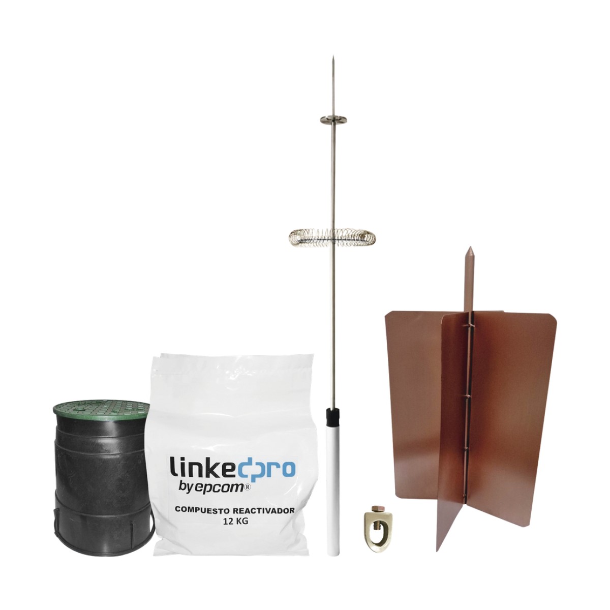 Kit pararrayo LinkedPro básico. Ideal para la protección de mástiles y postes.