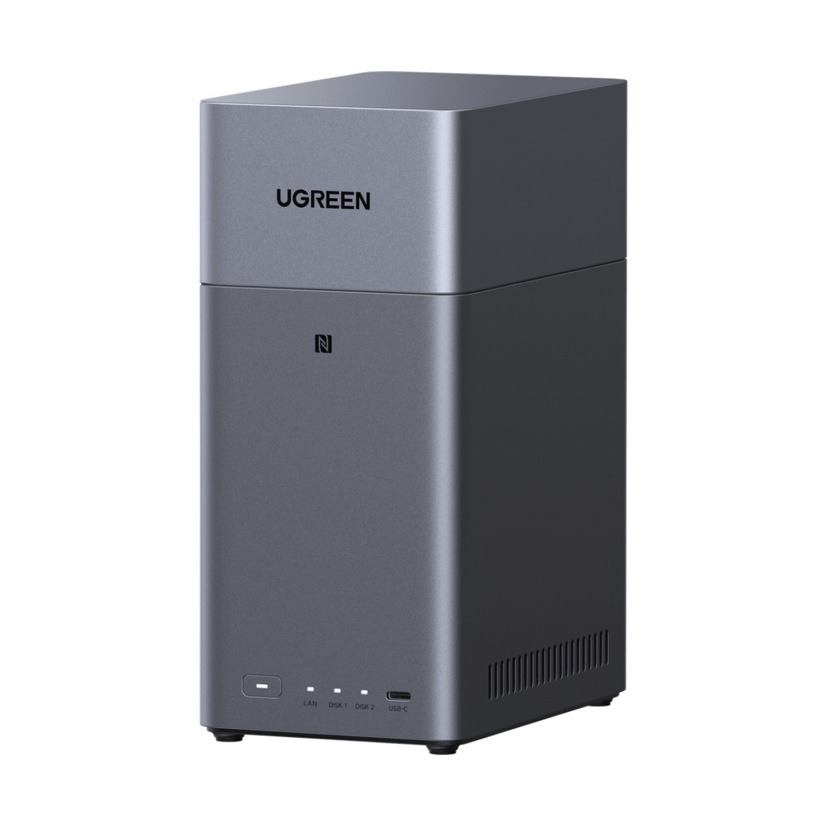 NAS UGREEN NASync DH2300 / Procesador RK3576 / 4GB  / 32GB eMMC / 2 Bahías SATA / JBOD-Basic-RAID 0-RAID 1 / Puerto HDMI 4K / 1 GbE / USB 3.2 Gen 1 Type-C / Detección NFC