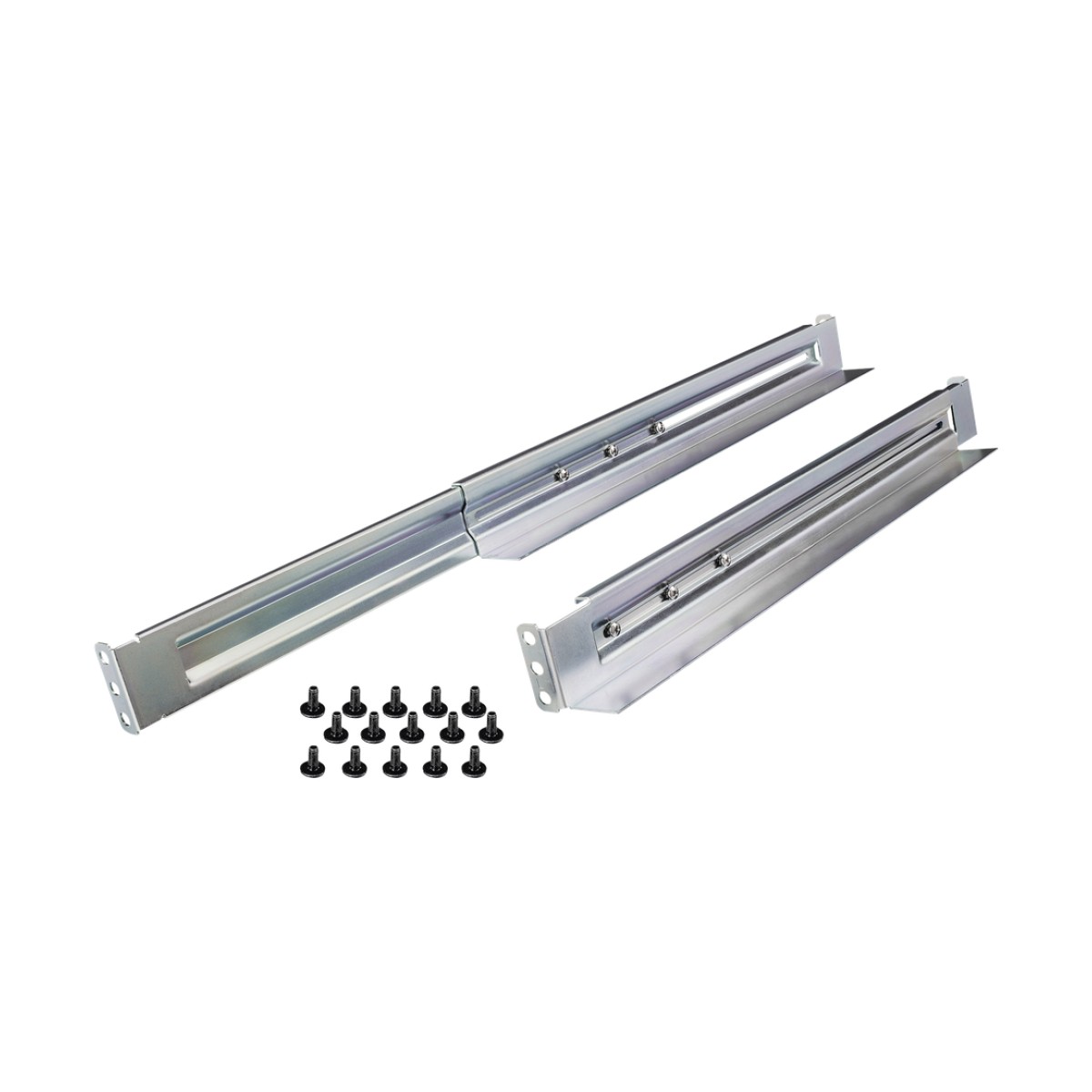 Kit de Rieles Para Racks de 4 Postes, Para UPS de 1 a 3 UR, Profundidad Ajustable, Soporte de Peso de 104.78 Kg