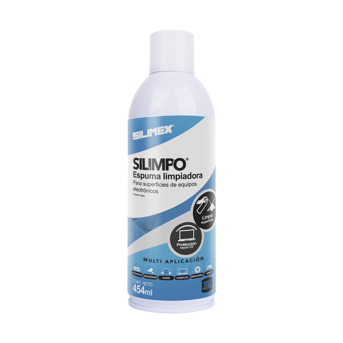 Espuma Limpiadora para Todo Tipo de Superficies Plásticas y Metálicas de Sistemas de Vídeo, Audio, Telefonía y Equipo de Cómputo, Contiene Protectores de Rayos UV, 454 ml