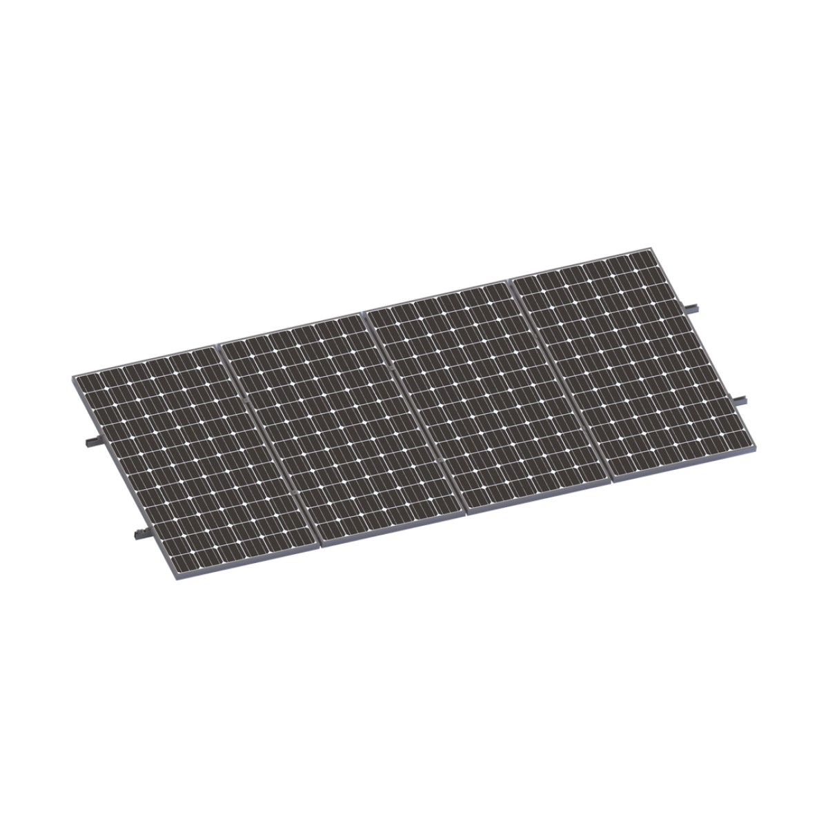 Kit De Minirieles Para Panel Solar Arreglo 1X4 Para Instalación Plano En Lámina