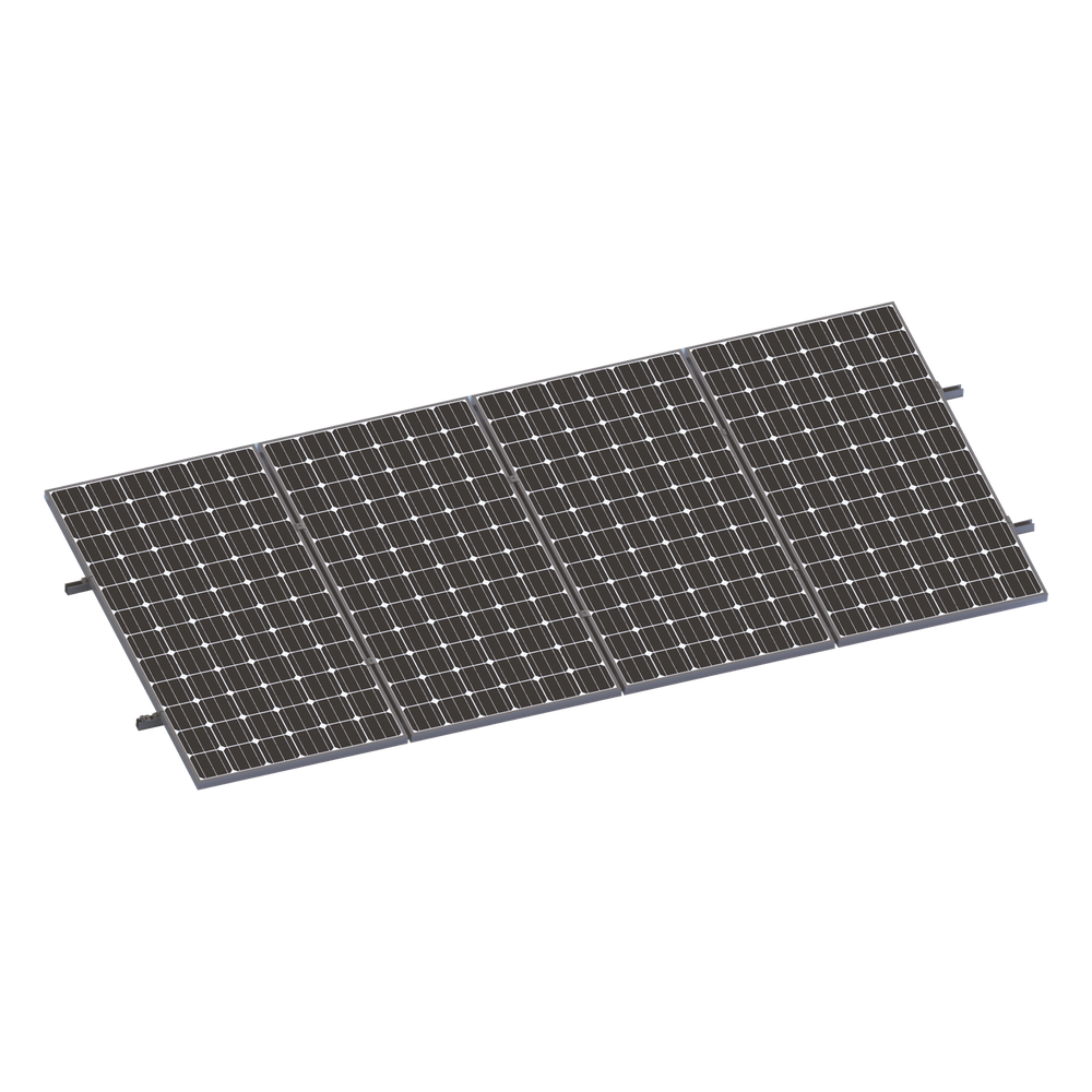 Kit De Minirieles Para Panel Solar Arreglo 1X4 Para Instalación Plano En Lámina