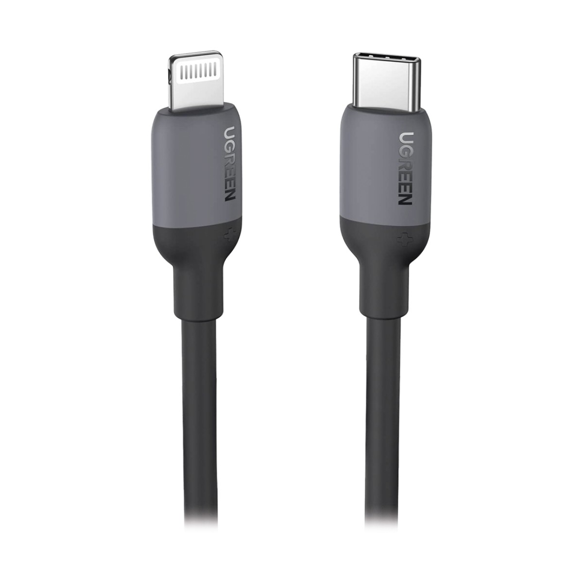 Cable USB-C a Lightning / Certificado MFi / 1 Metro / Adecuado para iPhone, iPad, iPod / Carga Rápida PD 20W /  Sincronización de Datos de hasta 480 Mbps / Goma de Silicona y  TPE. / Suave al Tacto / Color Negro