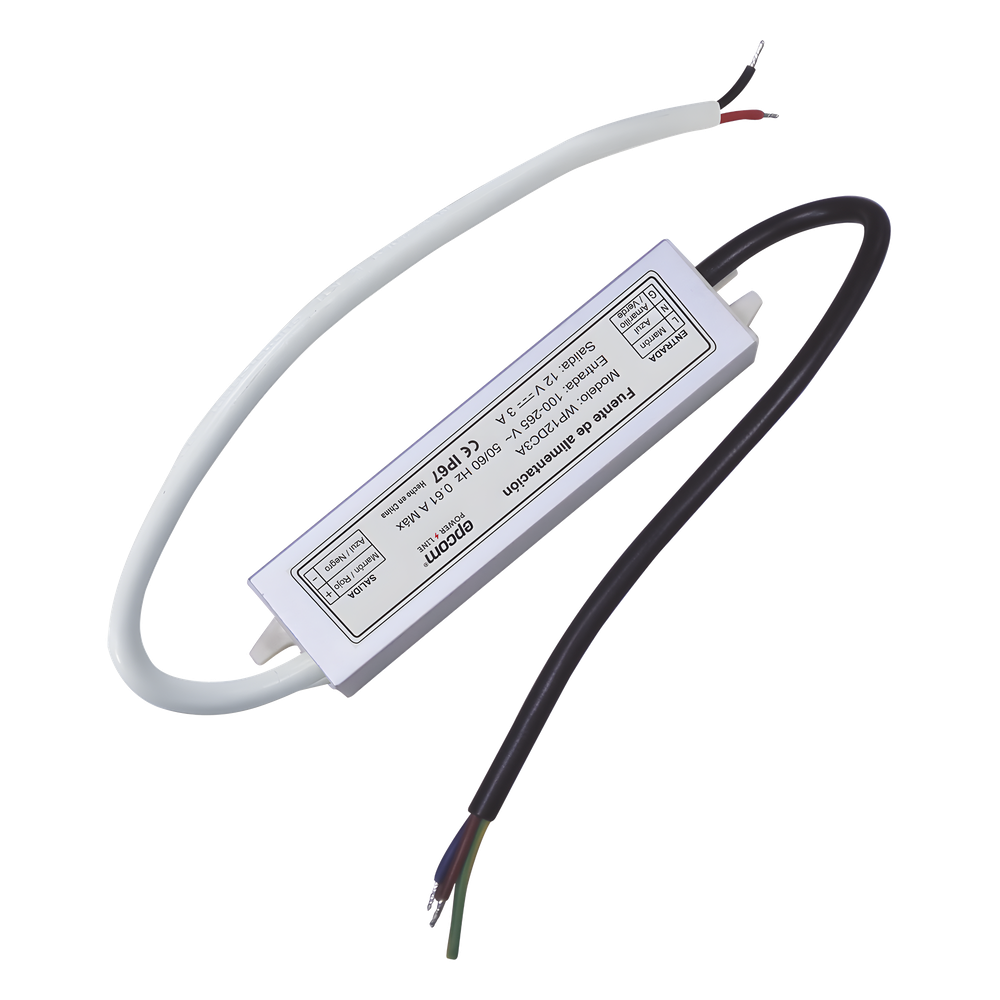 Fuente 12 V | 3 Amperes | Waterproof | Intemperie grado IP67