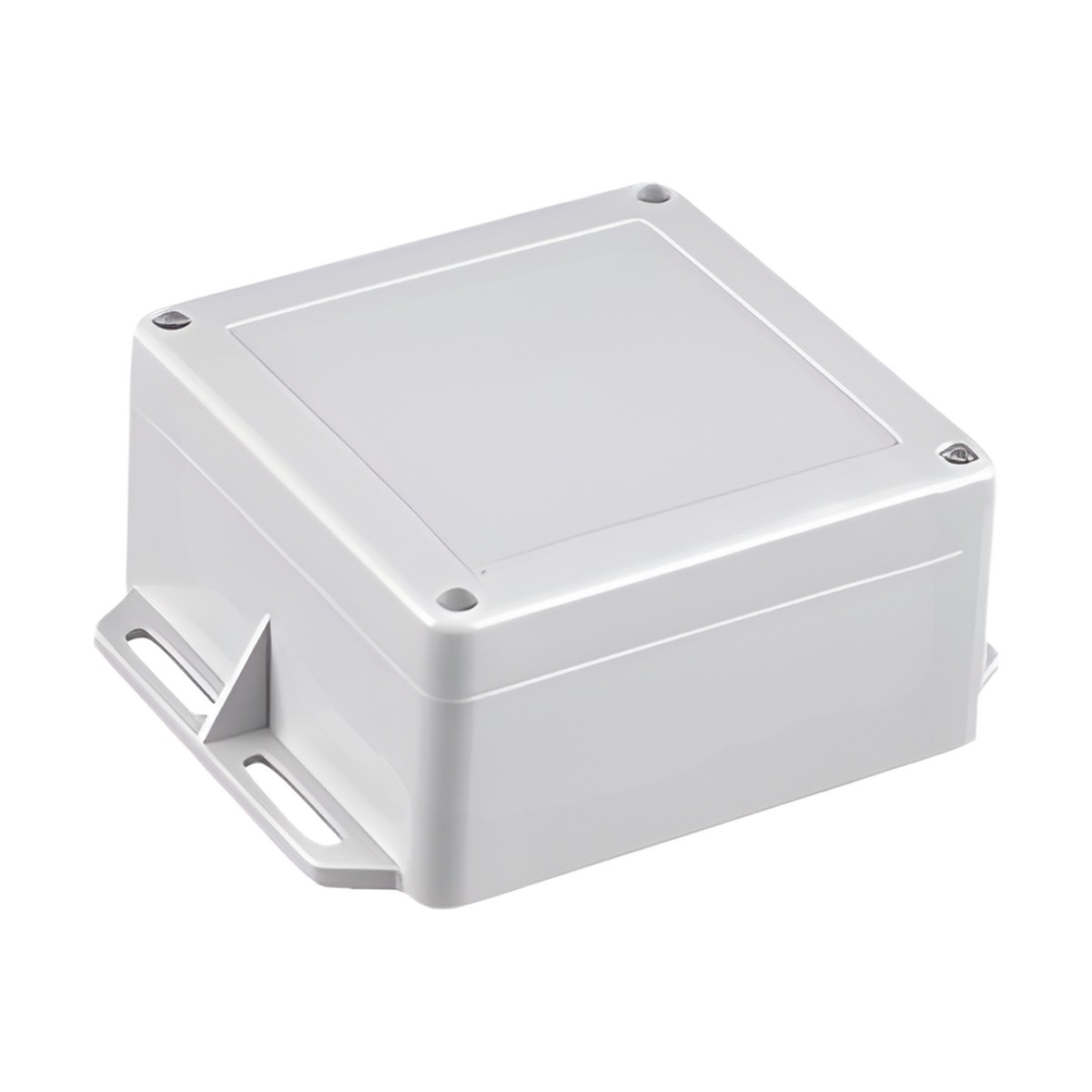 Gabinete Plástico Gris para Exterior (IP65) de 120 x 120 x 60 mm Cierre por Tornillos.