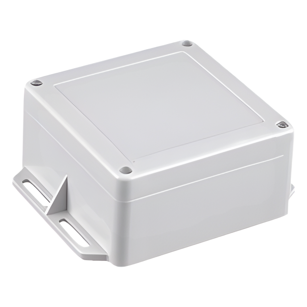 Gabinete Plástico Gris para Exterior (IP65) de 120 x 120 x 60 mm Cierre por Tornillos.