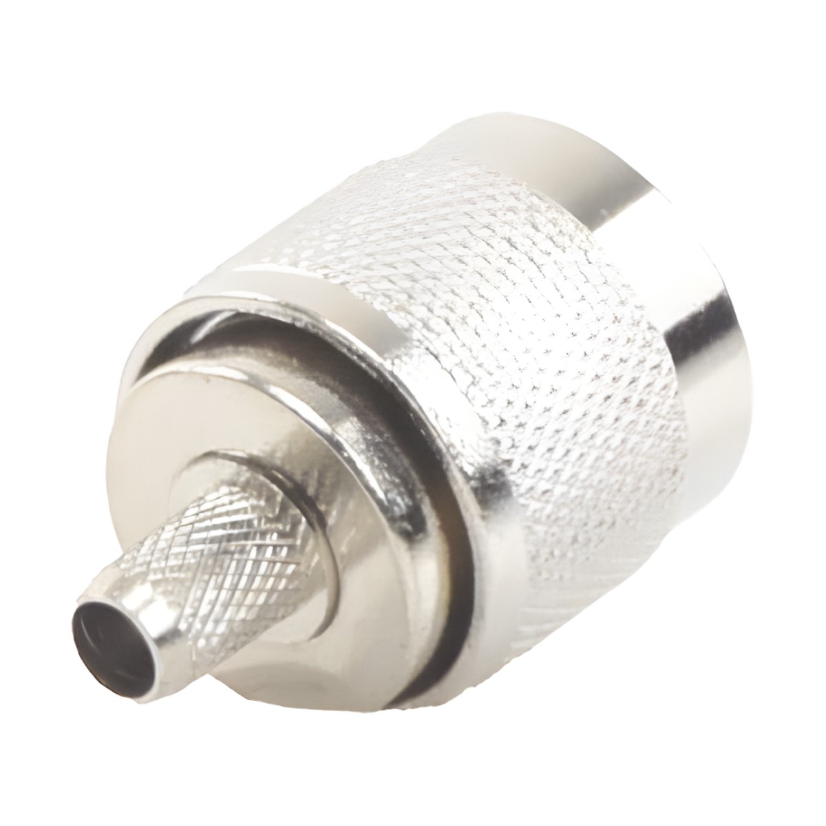 Conector N Macho para 75 Ohm de Anillo Plegable para Cable RG-59, Niquel/Oro/Teflón