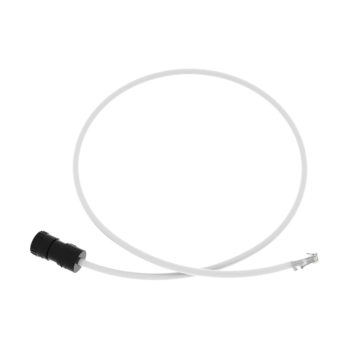 Cable de Conexión en Campo Jack a Plug RJ45, Categoría 6A, CMP (Plenum), 1 Metro (3.28 Pies), Color Blanco