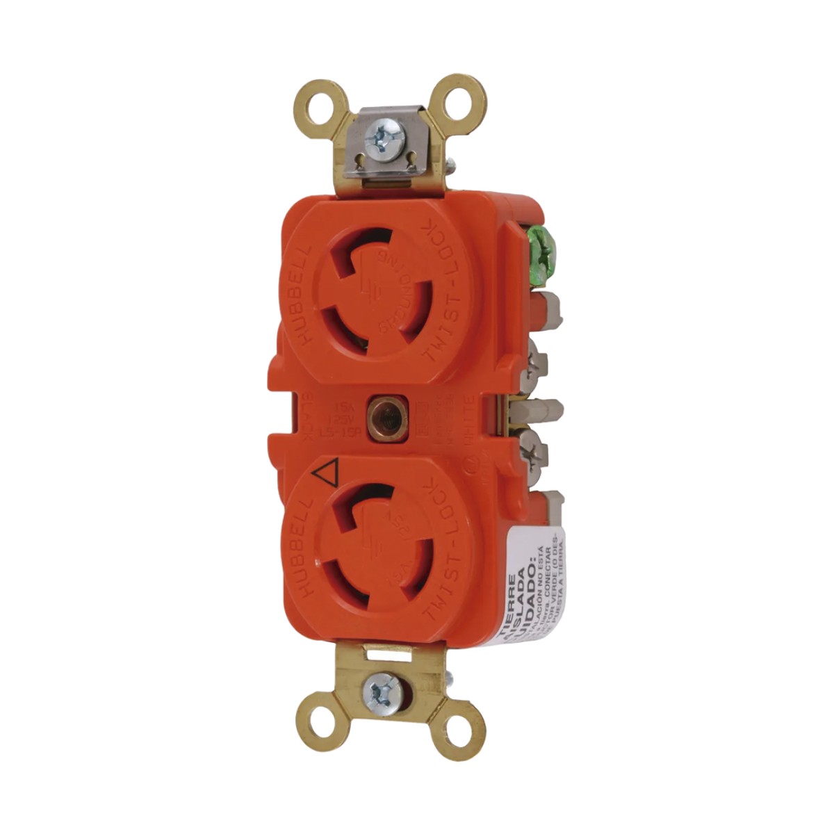 Receptáculo Duplex de Media Vuelta / 15 A 125 V CA / 2 Polos 3 Hilos / Nema L5-15R