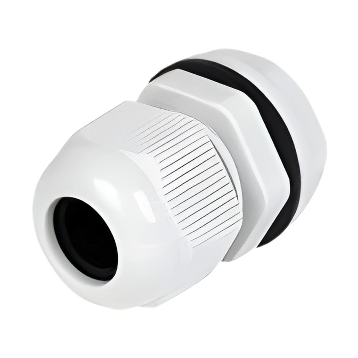 Conector Plástico Gris  Tipo Glándula para Cable de 3.5 a 6 mm de Diámetro.