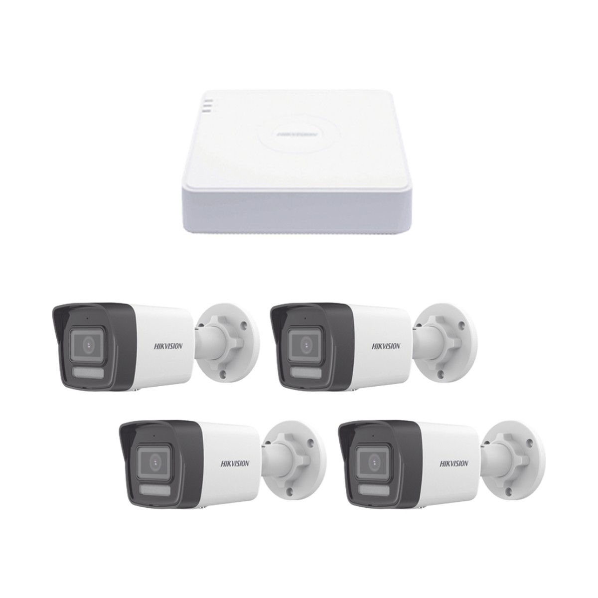 Kit IP 1080p (2 Megapixel) / NVR de 4 Canales con 4 Puertos PoE / 4 Cámaras IP Bala ColorVu Lite y Motion Detection 2.0 / Micrófono Integrado
