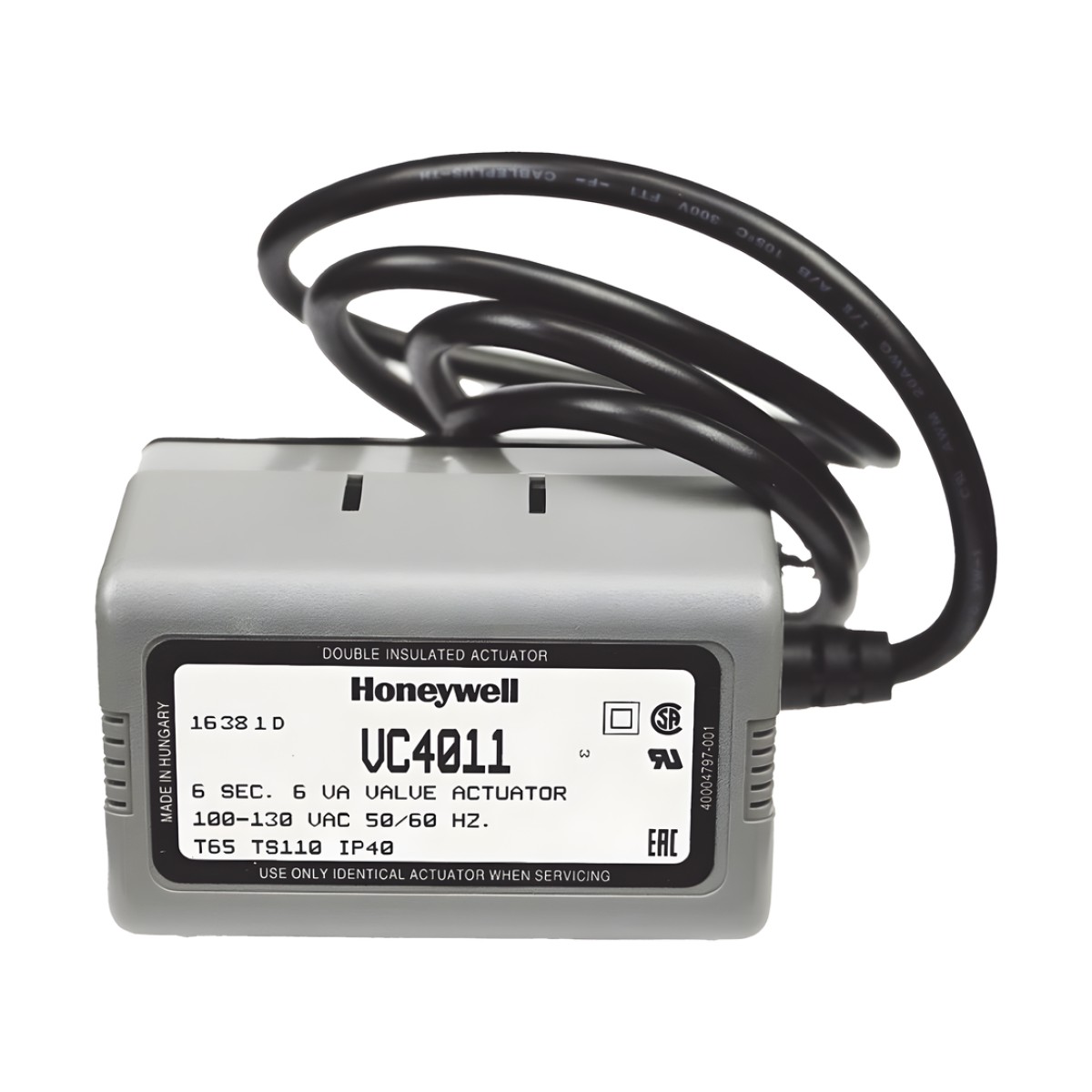 Actuador on/off para válvulas de 2 y 3 vías serie VC, 120 VCA, cierre hermético de 60 psi