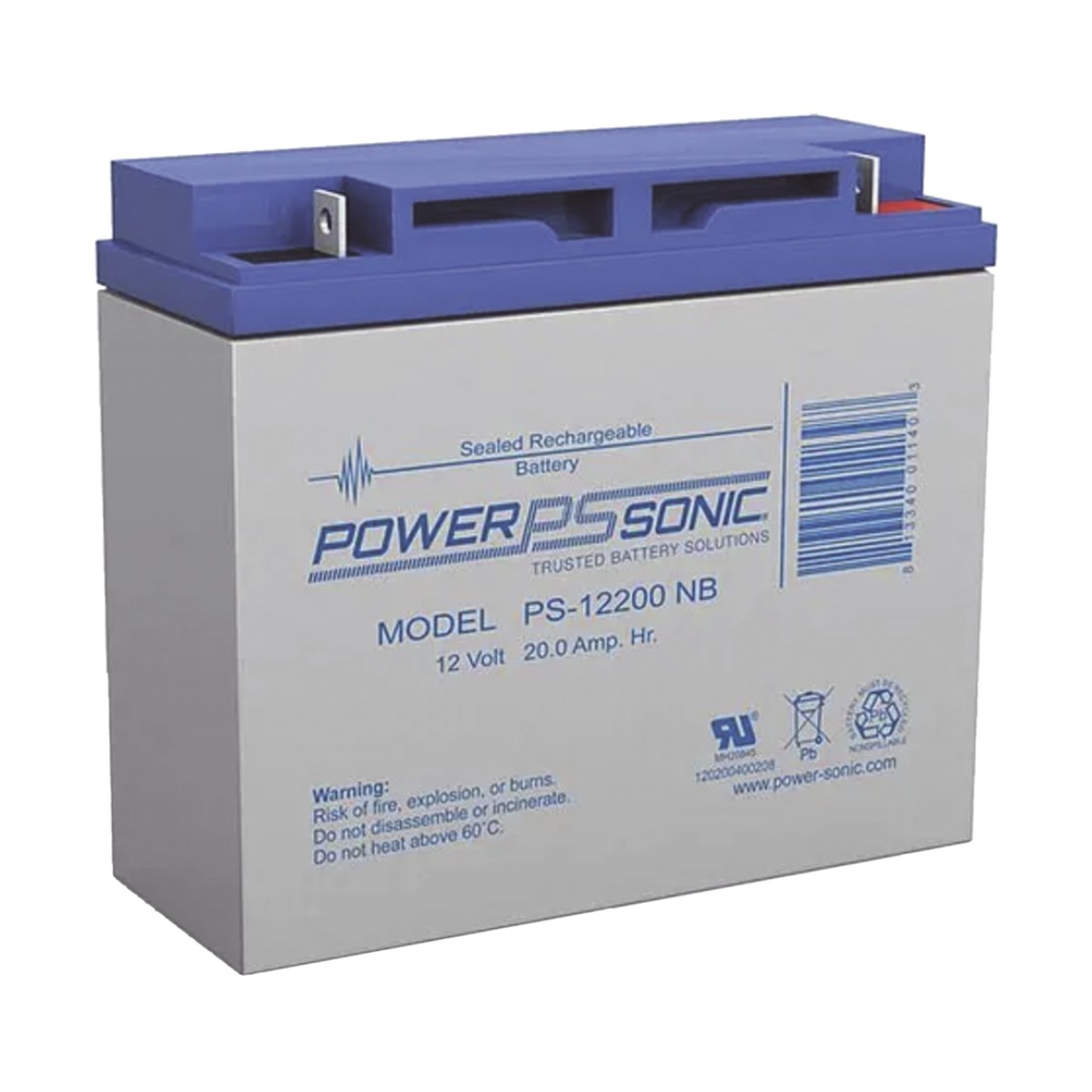 Batería 12V, 20AH, Para Respaldo, Tecnologías AGM/VRLA, 5 Años Vida Útil, Terminales NB2, Reconocida UL