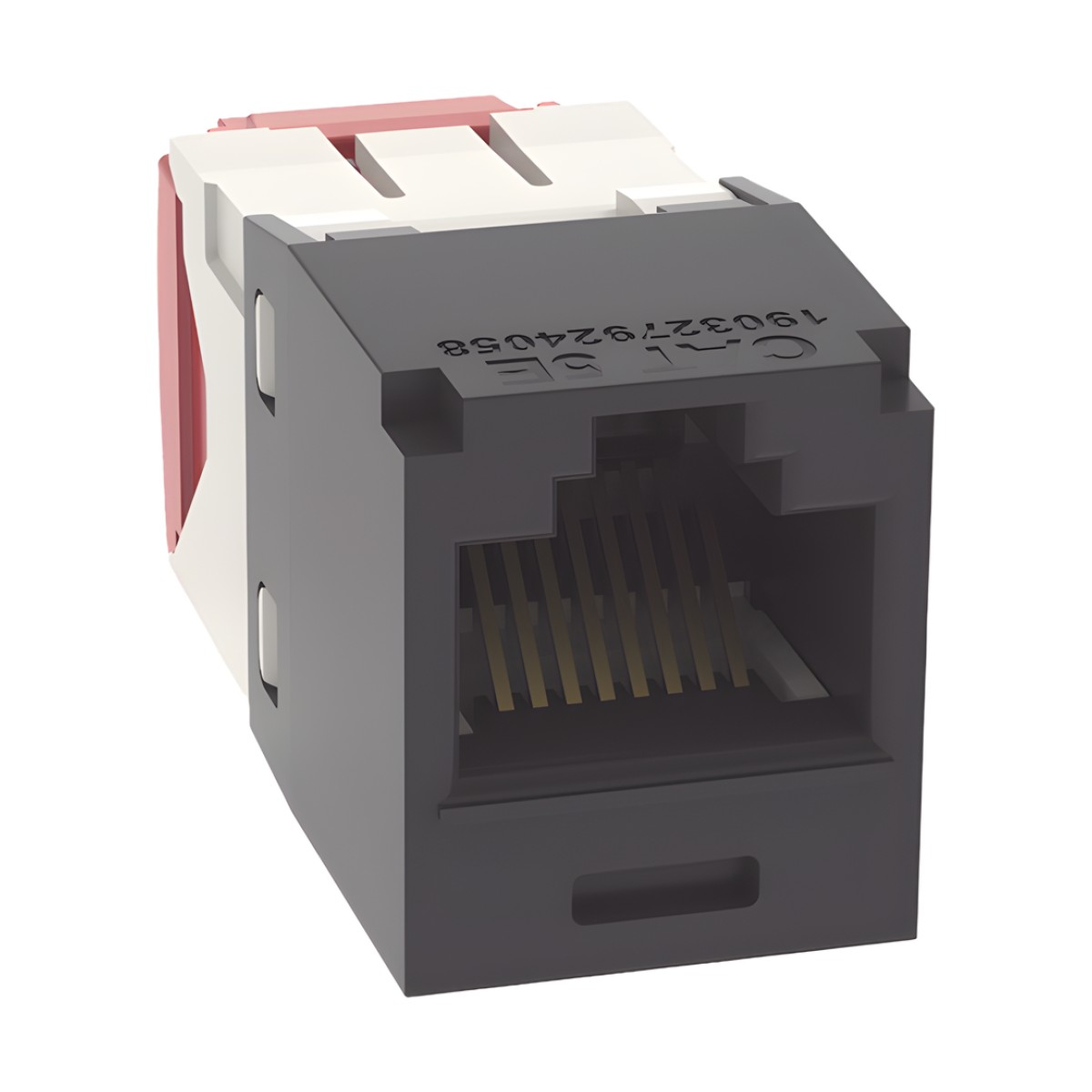 Conector Jack RJ45 Estilo TG, Mini-Com, Categoría 5e, de 8 Posiciones y 8 Cables, Color Negro