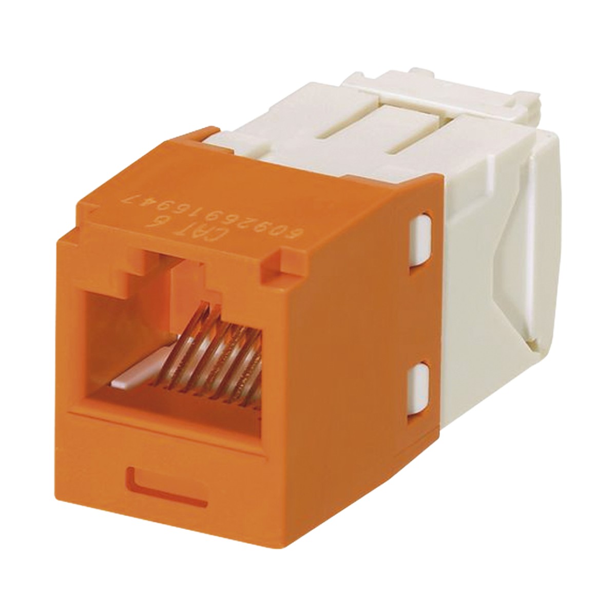 Conector Jack RJ45 Estilo TG, Mini-Com, Categoría 6, de 8 Posiciones y 8 Cables, Color Naranja