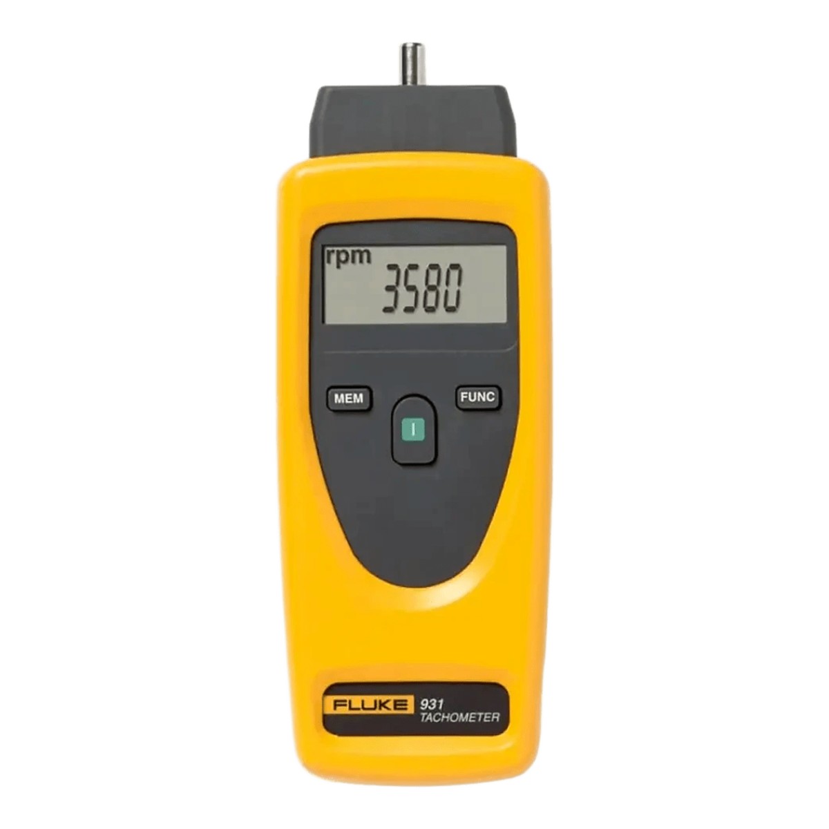 Tacómetro de Doble Propósito / Contacto y Sin Contacto / Medición Óptica 1 a 99999 RPM / Medición de Contacto 1 a 19999 RPM / Precisión ±0.02%RD+1 / Distancia de Detección 500 mm (19.7 in) / Pantalla