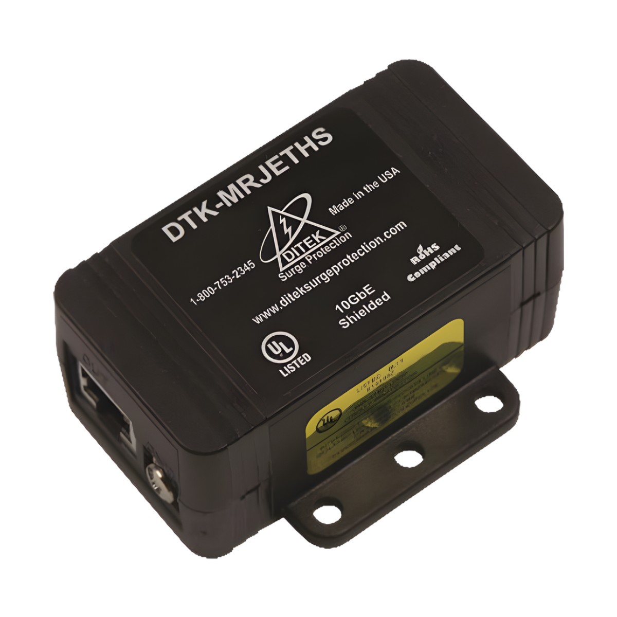 Protector de un solo canal 10GbE para sistemas de CCTV , Ideal para protección de cableado categoría CAT5e, CAT6 y CAT6A.