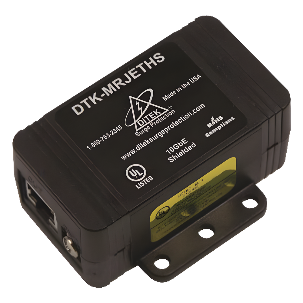 Protector de un solo canal 10GbE para sistemas de CCTV , Ideal para protección de cableado categoría CAT5e, CAT6 y CAT6A.