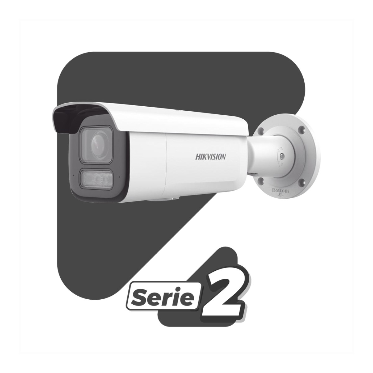 [Dual Light + 2 Micrófonos Integrados] Bala IP 2 Megapixel / Lente Mot. 2.8 a 12 mm / 60 mts Luz Blanca + 60 mts IR / ACUSENSE / Exterior IP67 / IK10 / WDR 120 dB / PoE+  / Alarmas I/O / Micro SD / Metal / IK10 / ACUSEEK