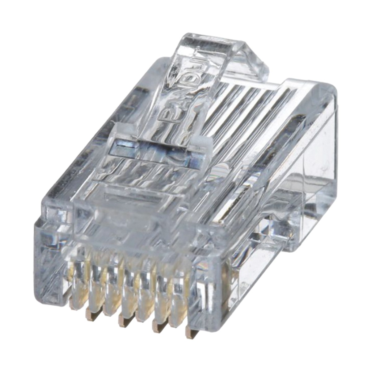 Plug RJ45 Cat5e, Para Cable UTP de Calibres 24-26 AWG, Chapado en Oro de 50 Micras, Paquete de 100 Piezas