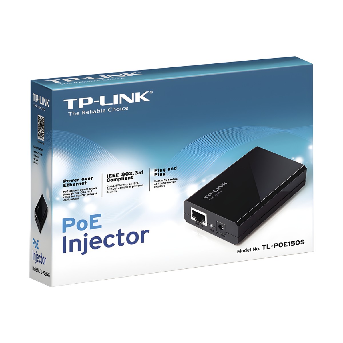 Inyector PoE (15W) / Gigabit 802.3 af / 2 puerto 10/100/1000 Mbps / Plug and Play