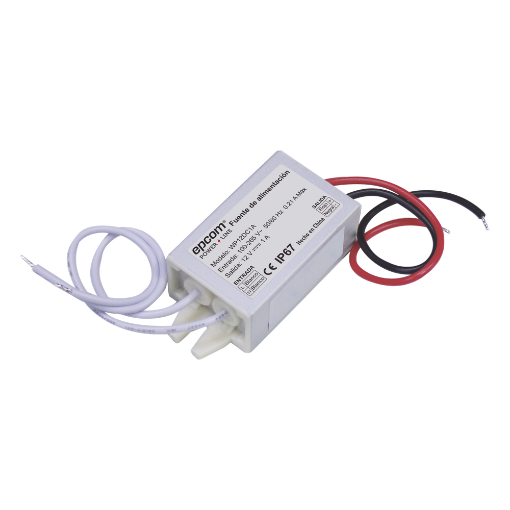 Fuente 12 V  |  1 Amper  |  Waterproof  | Intemperie grado IP67