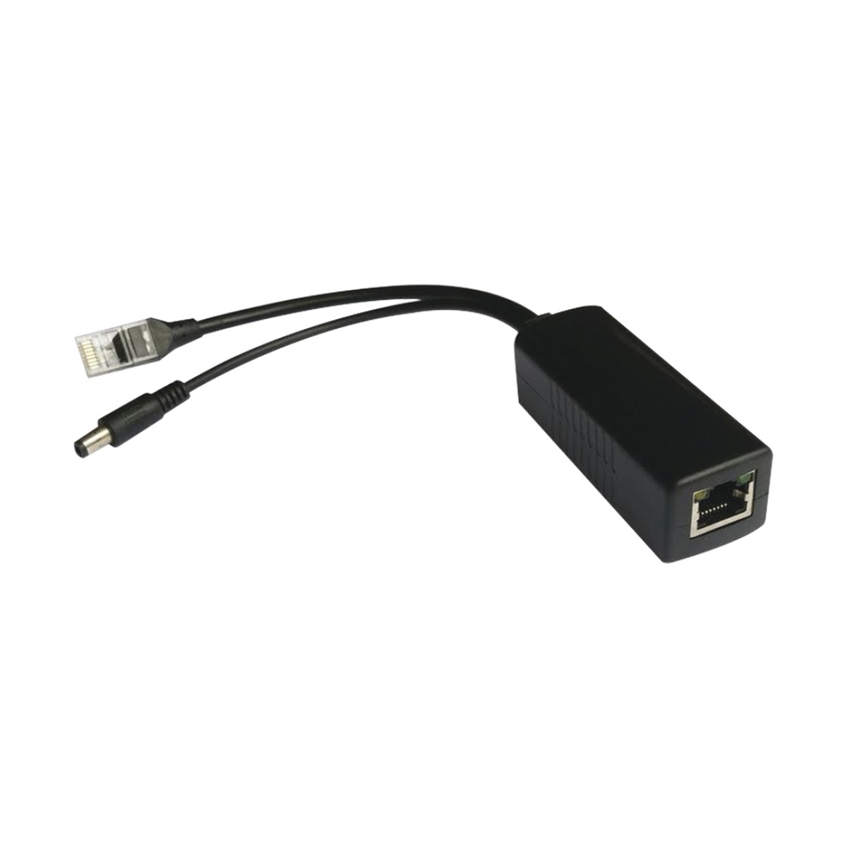 Cable divisor PoE pasivo de 48-55 Vcc @ 12 Vcc, 2 A. Aplicaciones como adaptar micrófonos en cámaras IP
