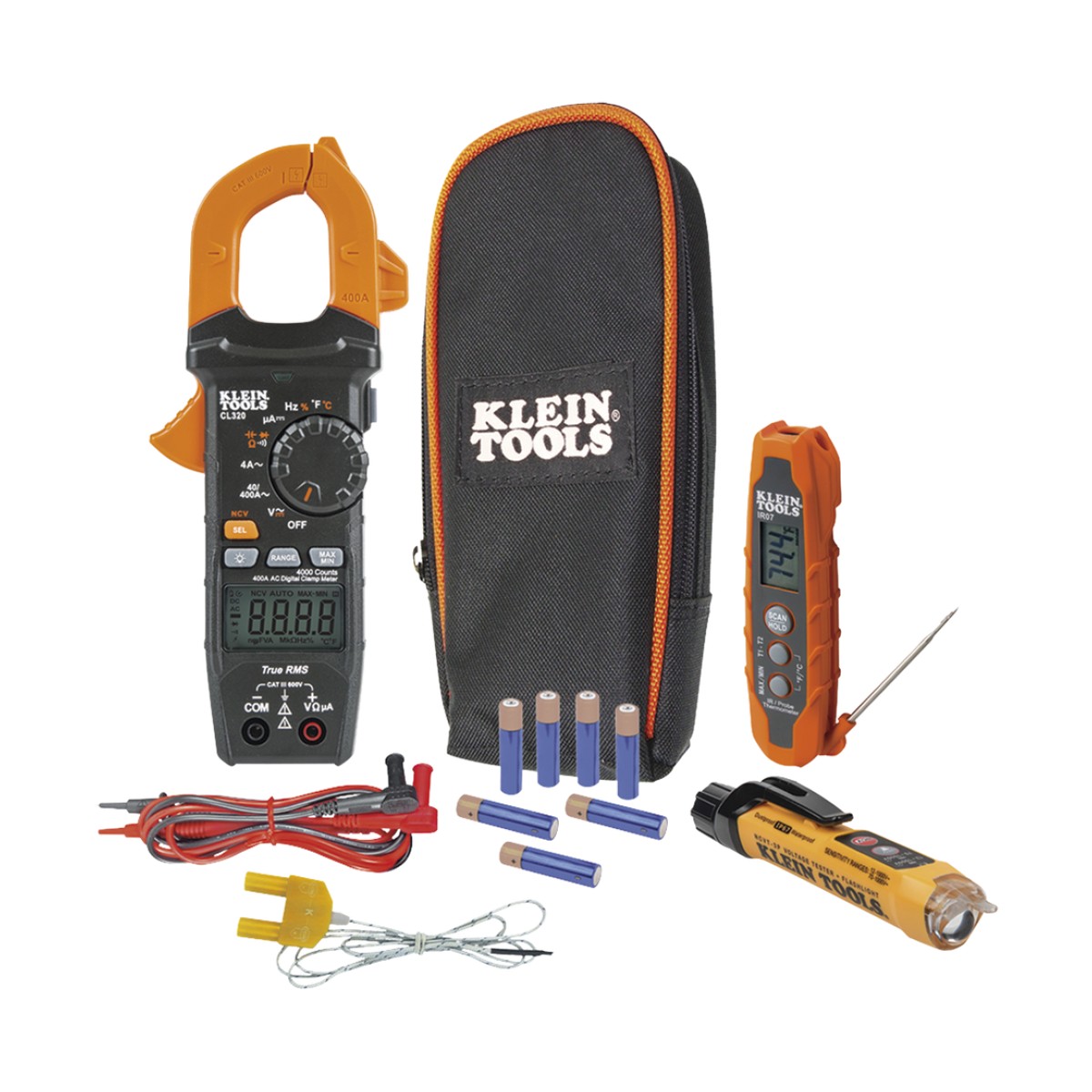Kit de Prueba Eléctrica HVAC para Aire Acondicionado, Calefacción, Minisplits, etc. Medición de Voltaje CA/CC, Resistencia, Frecuencia, Capacitancia, Diodos, Temperatura, Ciclo, Micro Amperios CC.