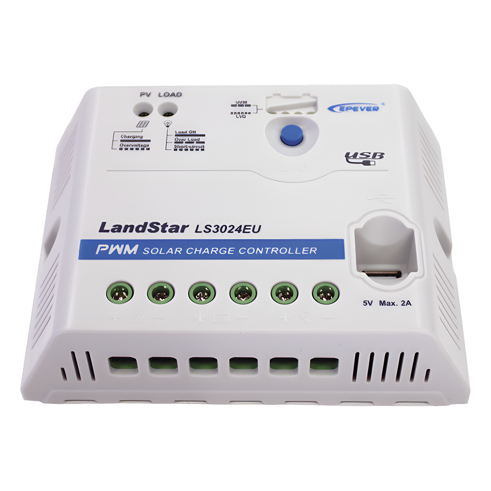 Controlador Solar PWM 12/24 V 30 A, Salida USB