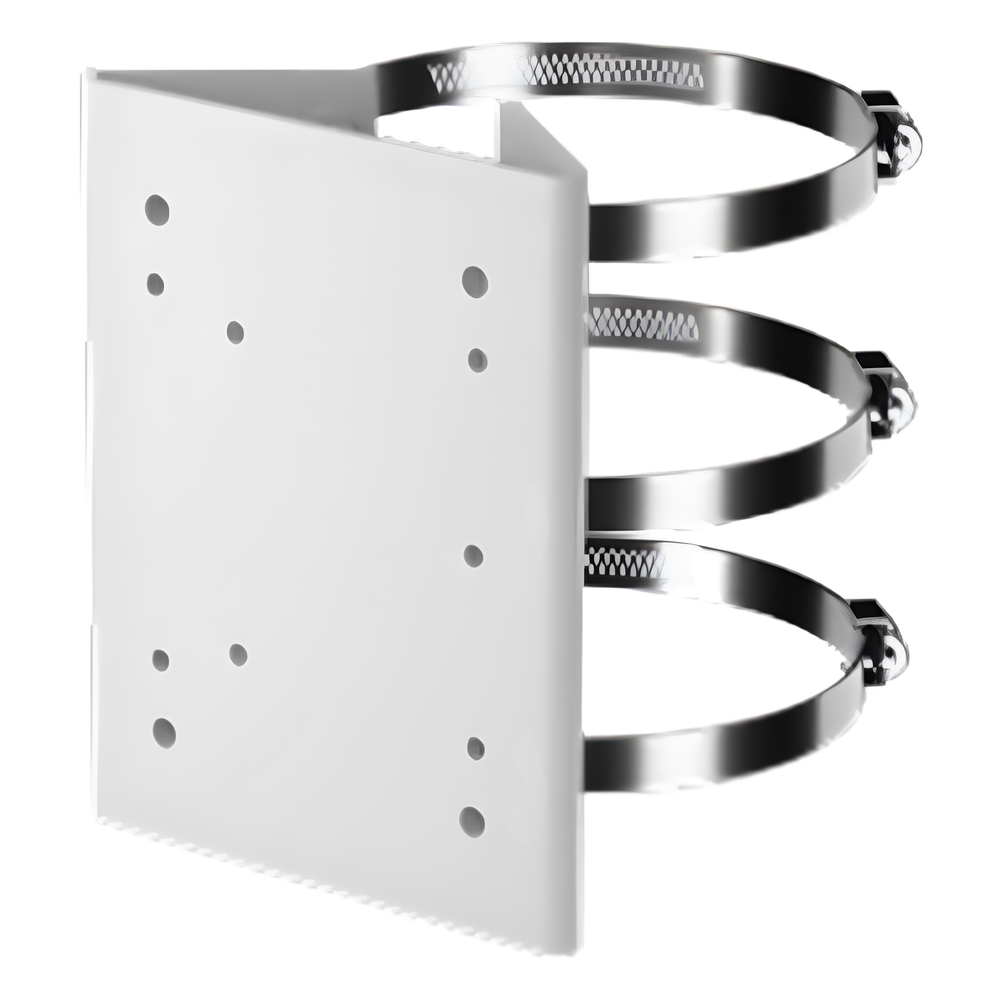 Adaptador para montaje en poste de cámaras PTZ Serie 35 Honeywell, acero, acabado blanco hueso, interior y exterior