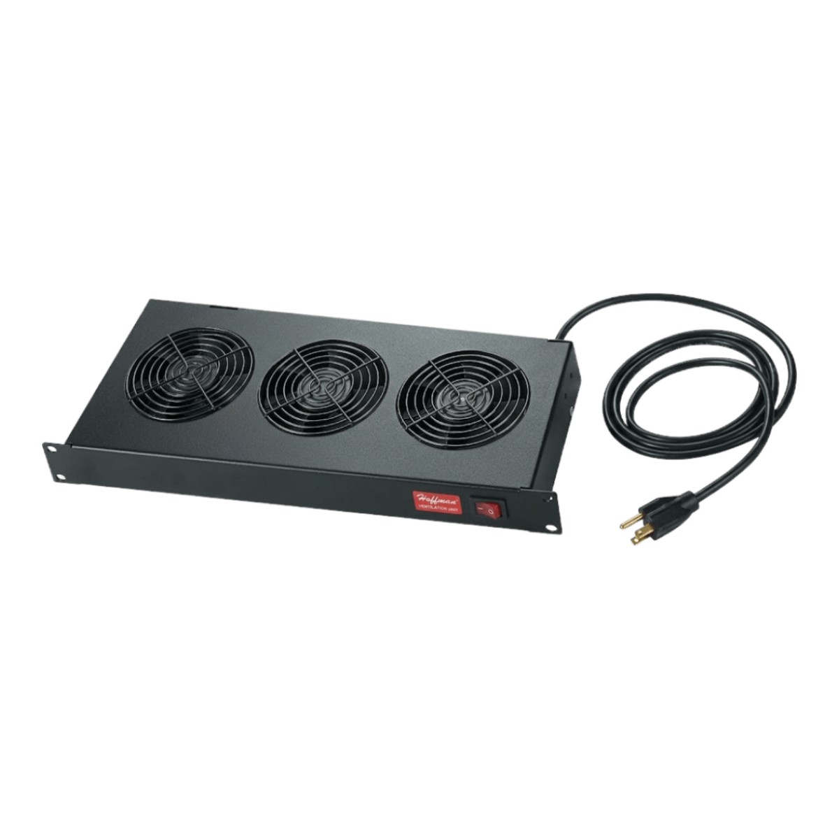 Charola con Ventiladores para Rack 19 in (48.3 cm) / 1U / 3 Ventiladores / 45W / 100-120V AC / Acero Negro RAL 9005
