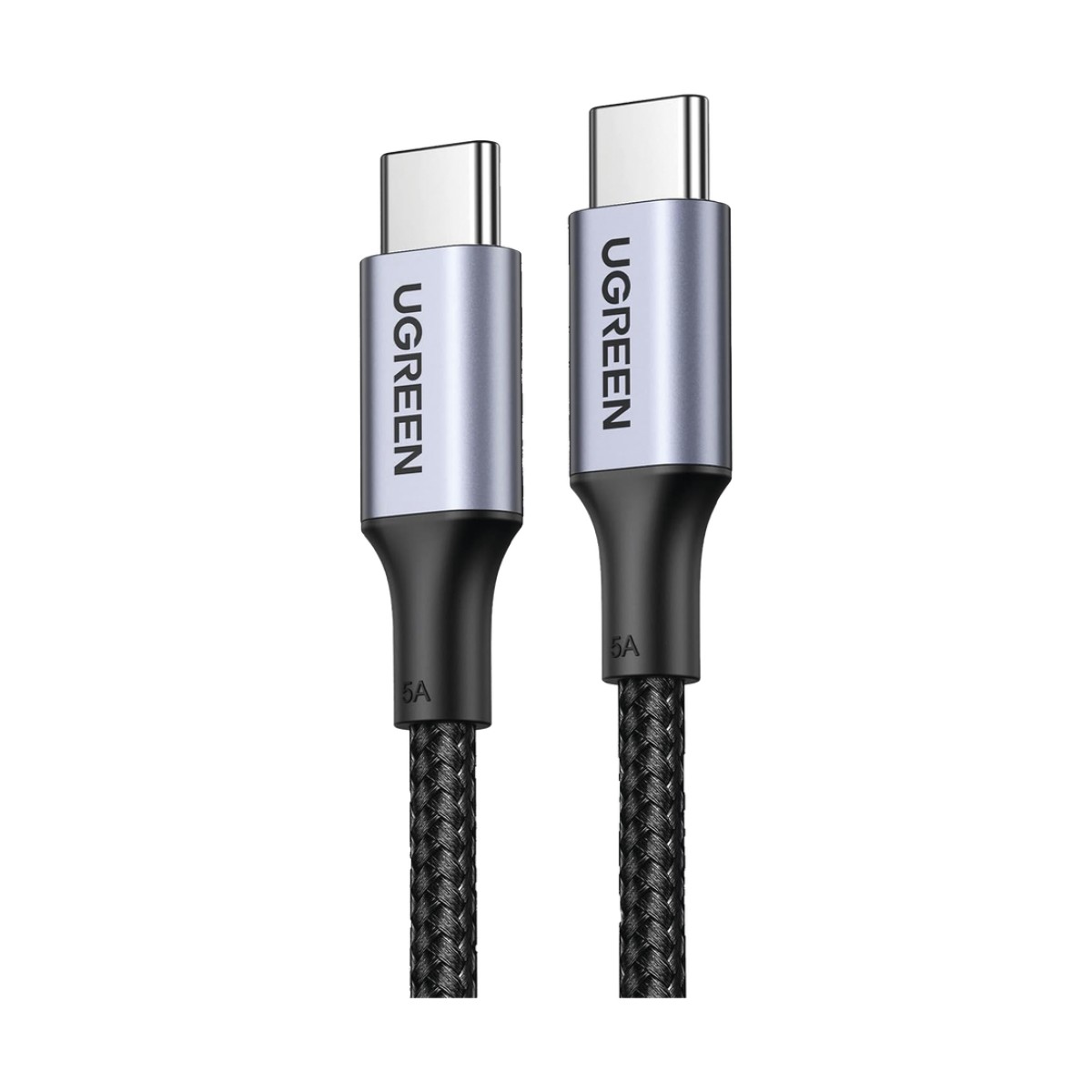 Cable USB-C a USB-C | 2 Metros | Carga Rápida de hasta 100W | Transferencia de datos 480 Mbps | PD3.0 | QC4.0/3.0/2.0 | FPC | AFC | Protección Integrada| Caja de Aluminio | Nylon Trenzado | Amplia Compatibilidad | Color Negro.