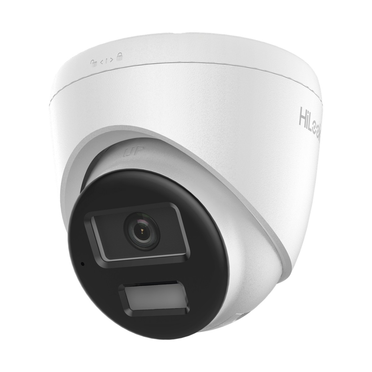 [Dual Light] Turret IP de 2 Megapixel   / Lente 2.8 mm /  Ángulo de visión 101° / 20 mts IR + 15 mts Luz Blanca / Micrófono Integrado / ACUSENSE Lite /  Exterior IP67 / PoE / dWDR / H.265+ / ONVIF