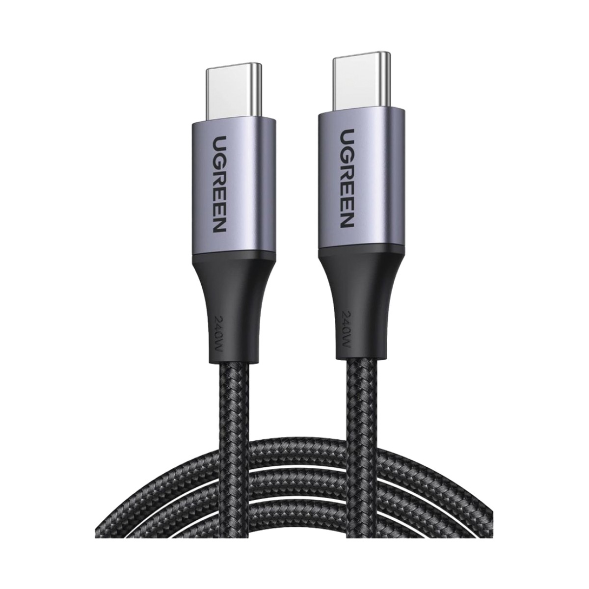 Cable USB-C a USB-C | 2 Metros | Potencia de Carga 240W | 48V/5A | PD3.1 /3.0 | 480 Mbps | Chip E-Market | Carcasa de Aluminio | Nylon Trenzado.
