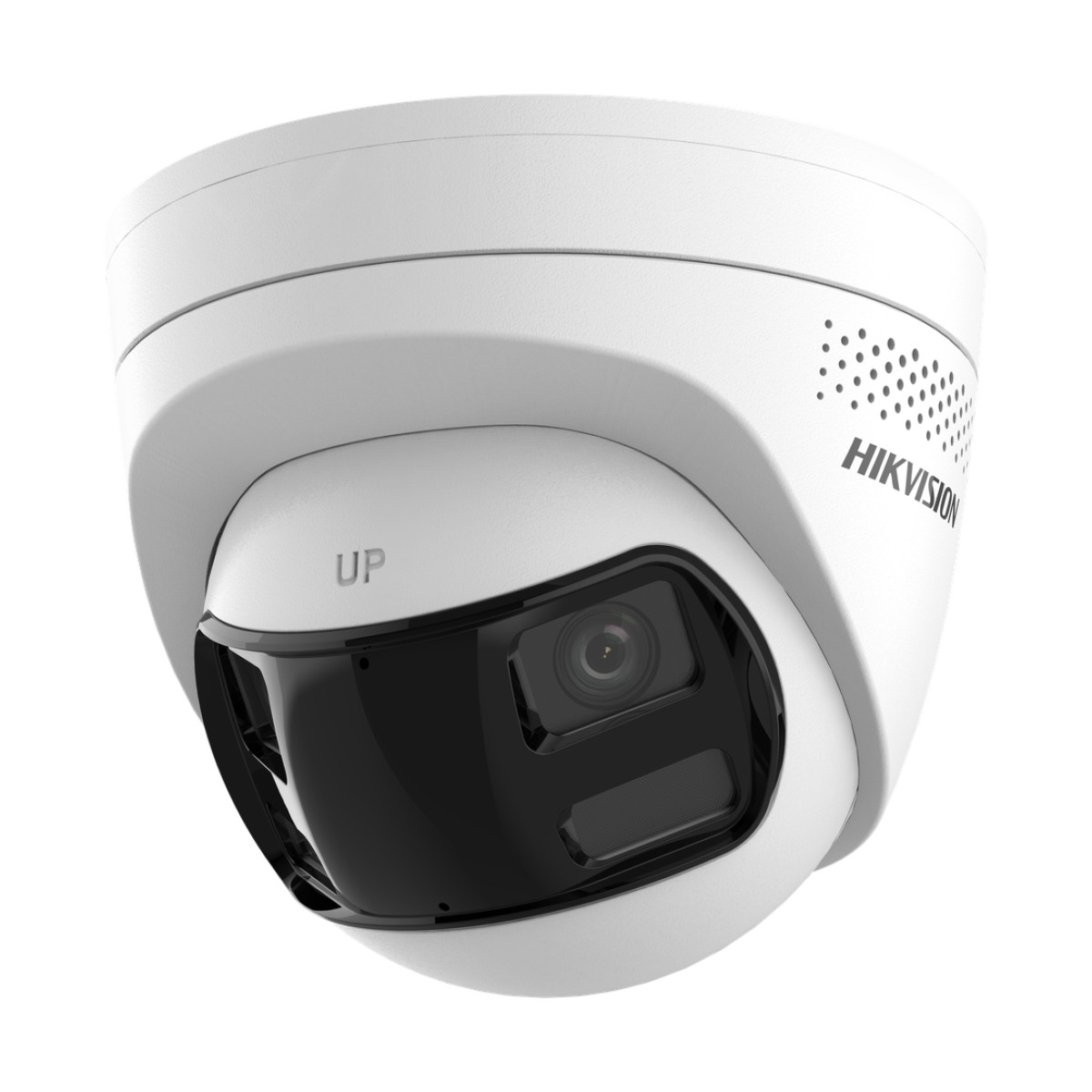 [PROTECCIÓN ACTIVA] Turret IP 6Megapixel / 2 Lentes de 2.8 mm (Imagen Panorámica 180°) / 30 mts IR / Exterior IP67 / Luz Intermitente y Alerta de Audio / Audio Bidireccional / ACUSENSE / WDR 120 dB / Micro SD