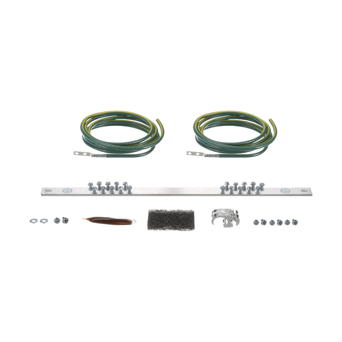 Kit de Puesta a Tierra con dos Jumpers 6 AWG y Barra de Conexiones de 20 Orificios, para Rack de 19in