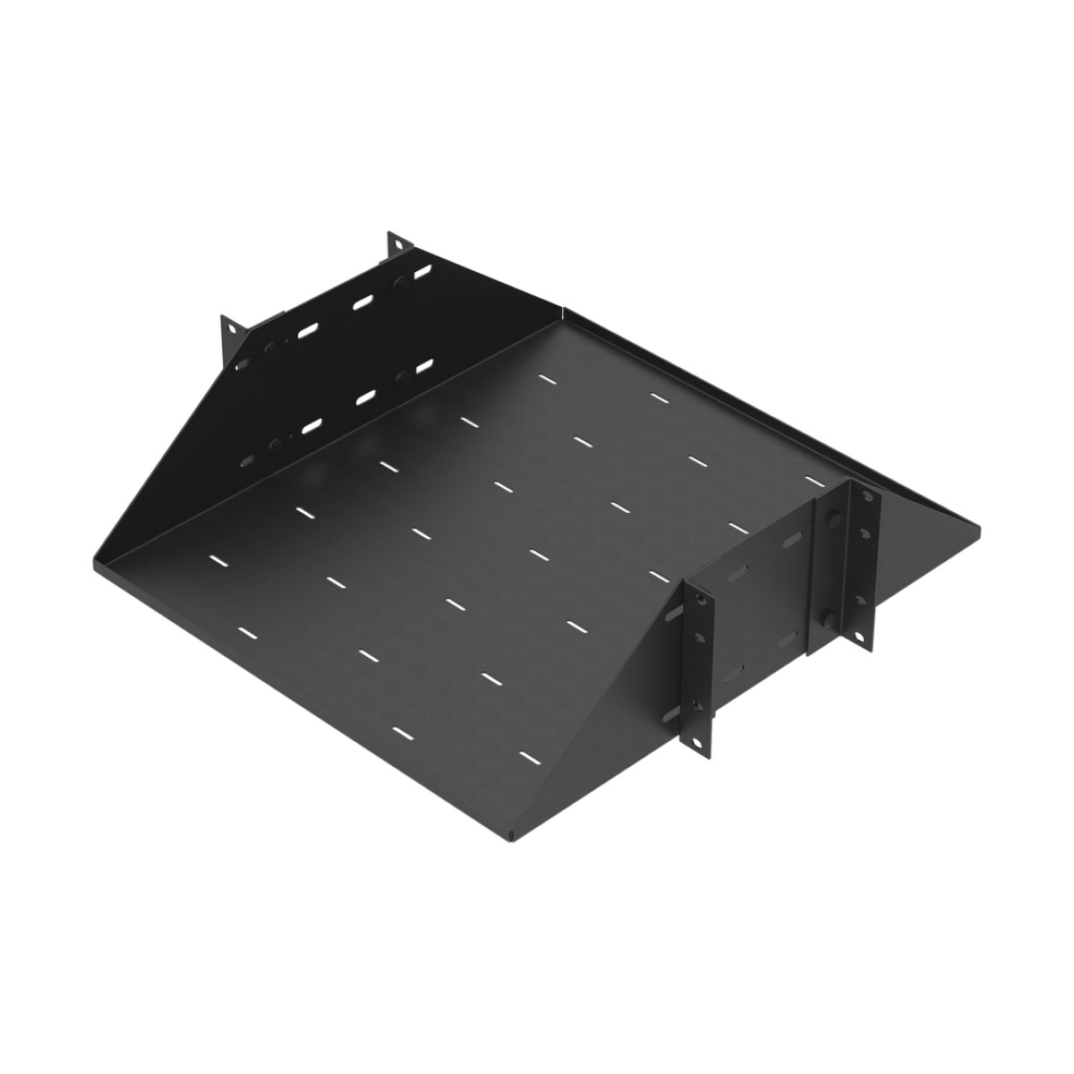 Charola para Soportar Equipos en Rack de 19", Profundidad Ajustable hasta 484 mm. 150 Kg  de Carga, Compatible con Racks de Doble Perforación, 3U