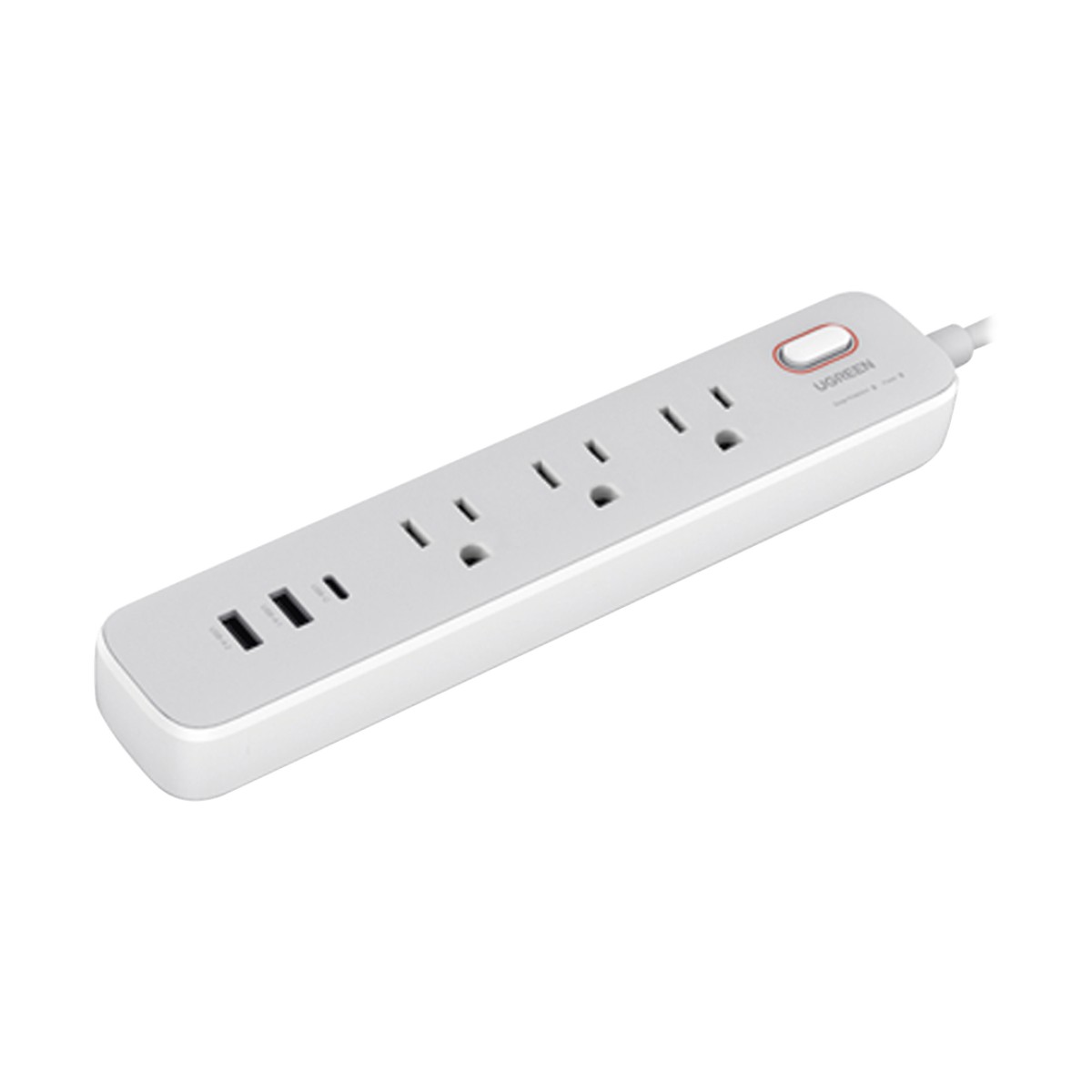 Regleta de Alimentación 30W 2 USB-A + 1 USB-C + 3 Salidas AC / Carga de Alta Velocidad / Salida USB-C PD de 30W (GaN) / Salidas AC Tipo B / Protección Contra Sobretensiones / 6 en 1