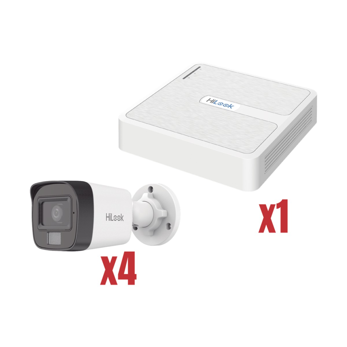 Kit IP 4Megapixel / NVR de 4 Canales con 4 Puertos PoE / 4 Cámaras IP Dual light con microfono