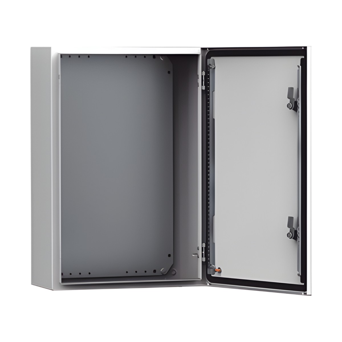 Gabinete de Uso Exterior MAS 600 x 600 x 400 mm NEMA 4/12/13; IP66; IK10 de Acero Dulce 1.5 mm con Platina de Montaje Incluida Color Gris Claro